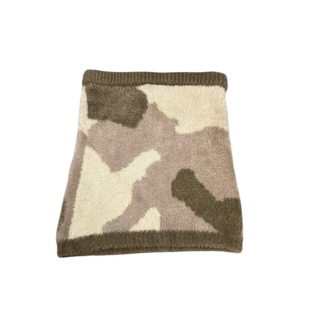 Revolve SER.O.YA Skirt‎ Womens XS Beige Camo Tetra Fuzzy Mini NWT Retrofete